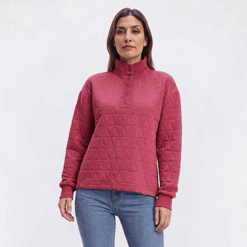 Womens LANDS END(R) Long Sleeve Quilted Pullover Sweater alternate view